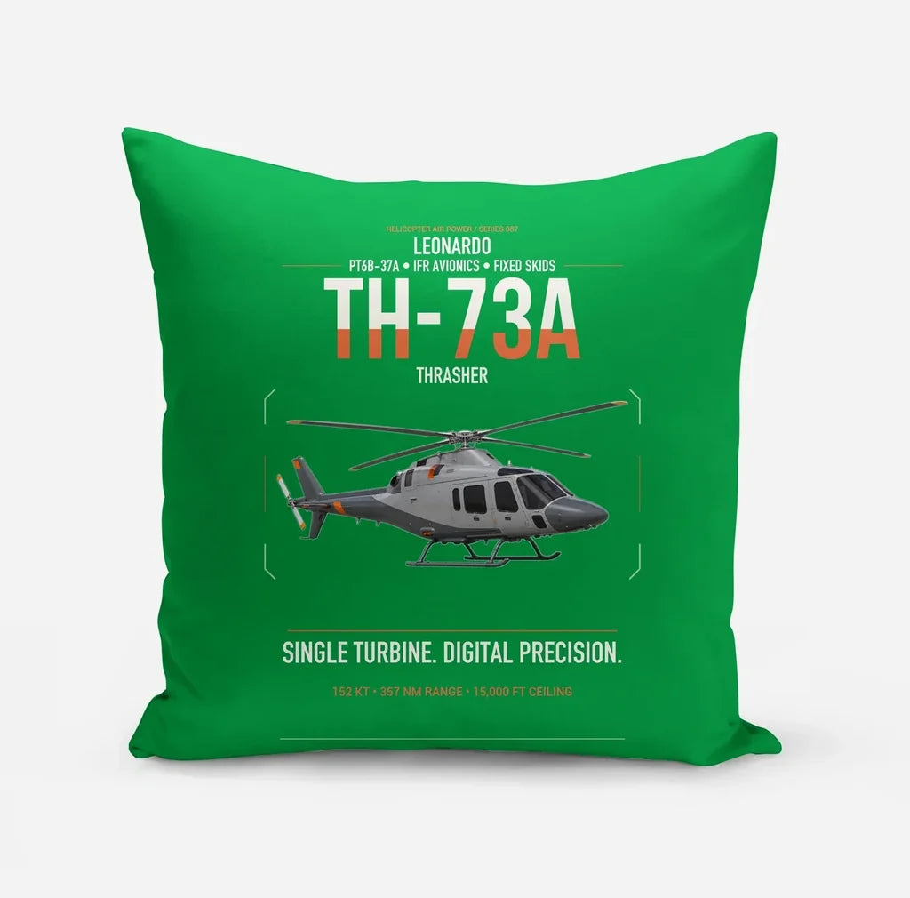 Leonardo TH-73A Thrasher design on green pillow