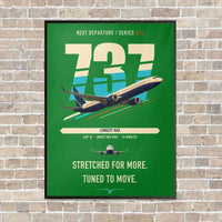 Thumbnail for Boeing 737 MAX 10 vertical canvas print - framed - green background