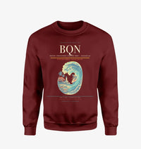 Thumbnail for Rafael Hernández Airport (BQN) design on wine red sweatshirt