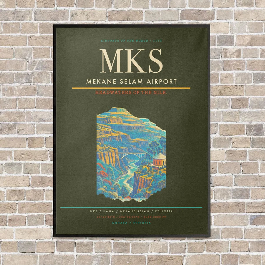 Mekane Selam Airport MKS - Canvas Framed - Green Army