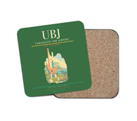 Thumbnail for Yamaguchi Ube Airport (UBJ) design on green 1 piece coaster