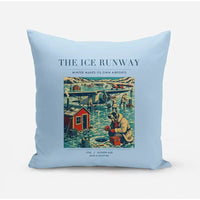 Thumbnail for VINTAGE G4041 - The Ice Runway - Designed Pillows design on lightblue