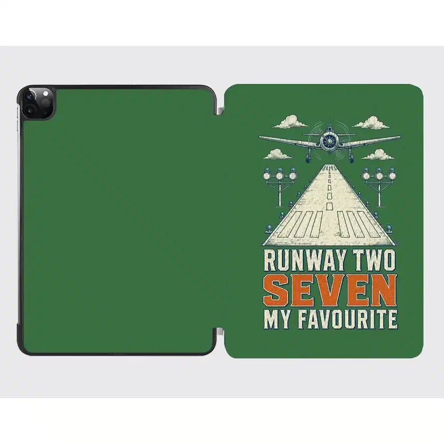 Runway Two Seven My Favourite design on green ipad tablet case