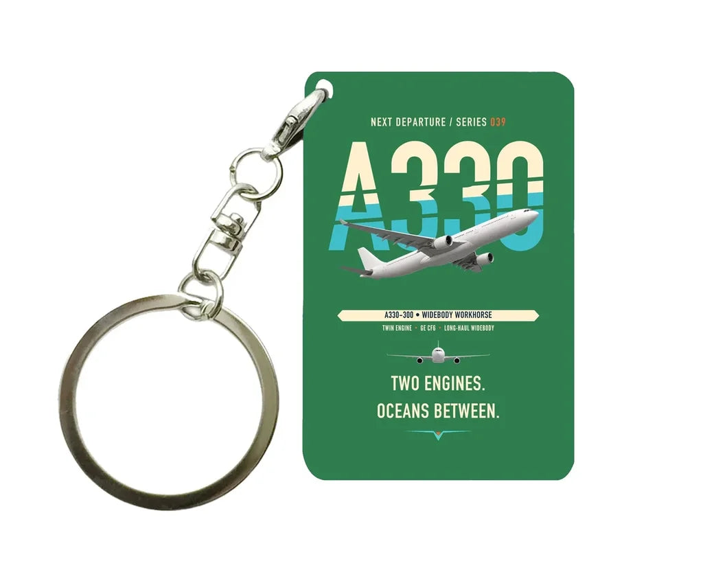 Airbus A330-300 Key Chain design on green key chain
