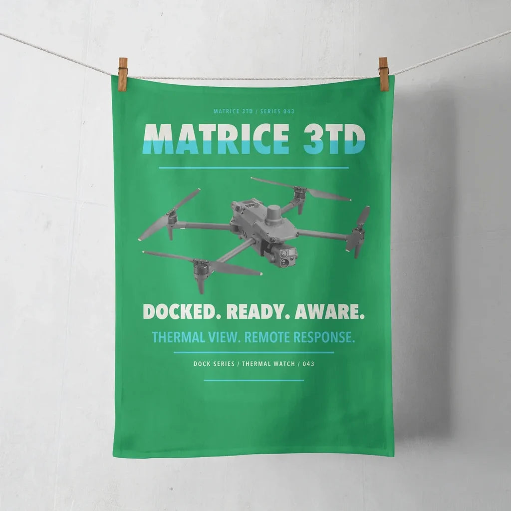 DJI Matrice 3TD design on green towel