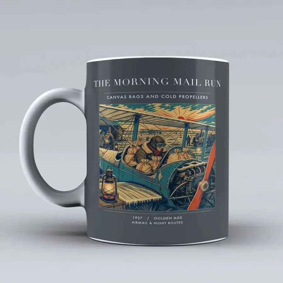 VINTAGE G4146 - The Morning Mail Run - Ceramic Mug design on gray