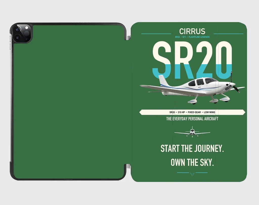Cirrus SR20 design on green ipad tablet case