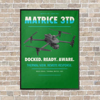 Thumbnail for DJI Matrice 3TD vertical canvas print - framed - green background