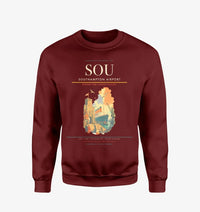 Thumbnail for Southampton Airport (SOU) design on wine red sweatshirt
