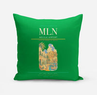 Thumbnail for Melilla Airport (MLN) design on green pillow