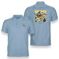 Thumbnail for VINTAGE G4028 - The Glacier Pilots - Double-Side Polo T-Shirt design on lightblue