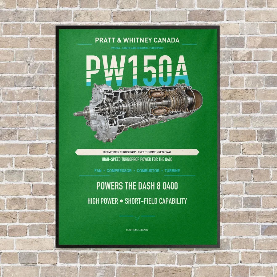 PW150A vertical canvas print - framed - green background