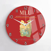 Thumbnail for Monroe Regional Airport (MLU) design on red no frame wall clock