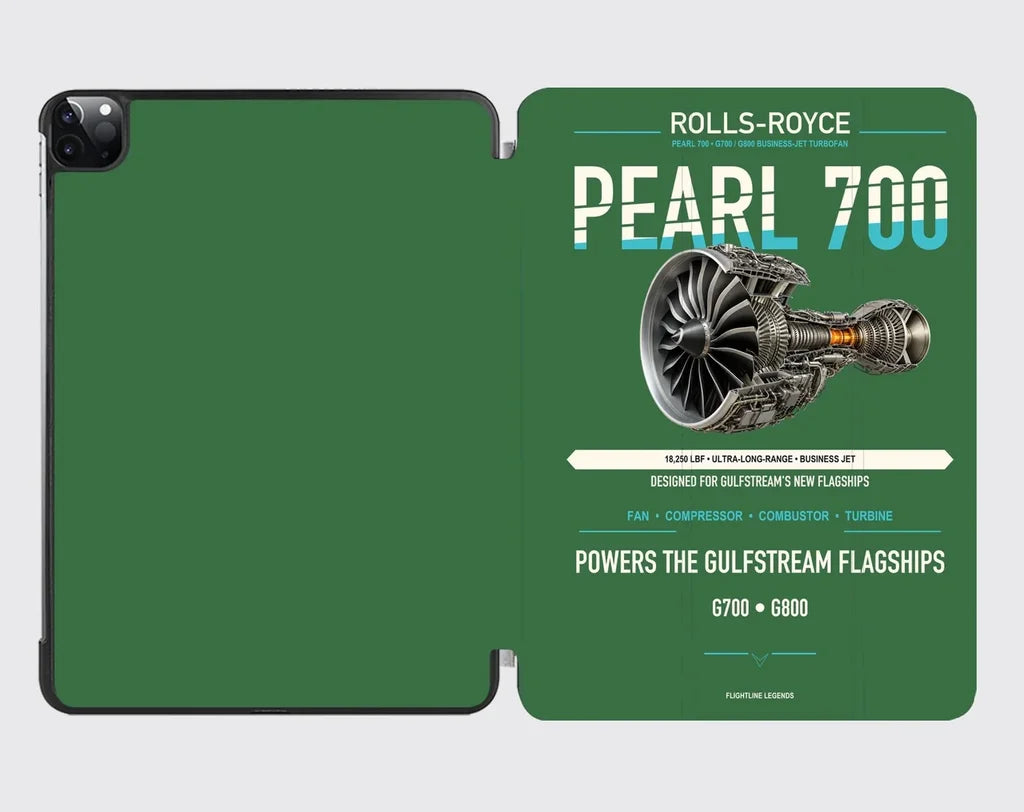 PEARL 700 design on green ipad tablet case