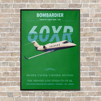 Thumbnail for Bombardier Learjet 60XR vertical canvas print - framed - green background