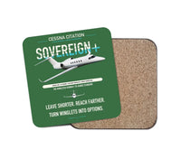Thumbnail for Cessna Citation Sovereign+ design on green 1 piece coaster
