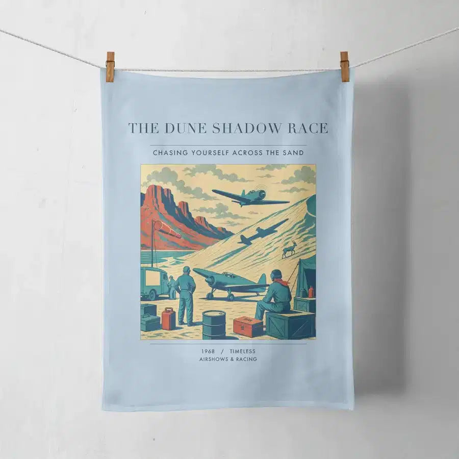 VINTAGE G4334 - The Dune Shadow Race - Designed Towels design on lightblue