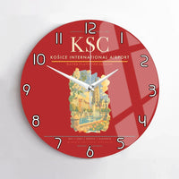 Thumbnail for Košice International Airport (KSC) design on red no frame wall clock