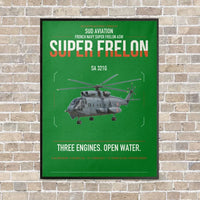 Thumbnail for Sud Aviation SA 321G Super Frelon vertical canvas print - framed - green background