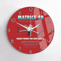 Thumbnail for DJI Matrice 4D design on red no frame wall clock