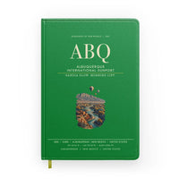 Thumbnail for Albuquerque International Sunport (ABQ) design on green notebook