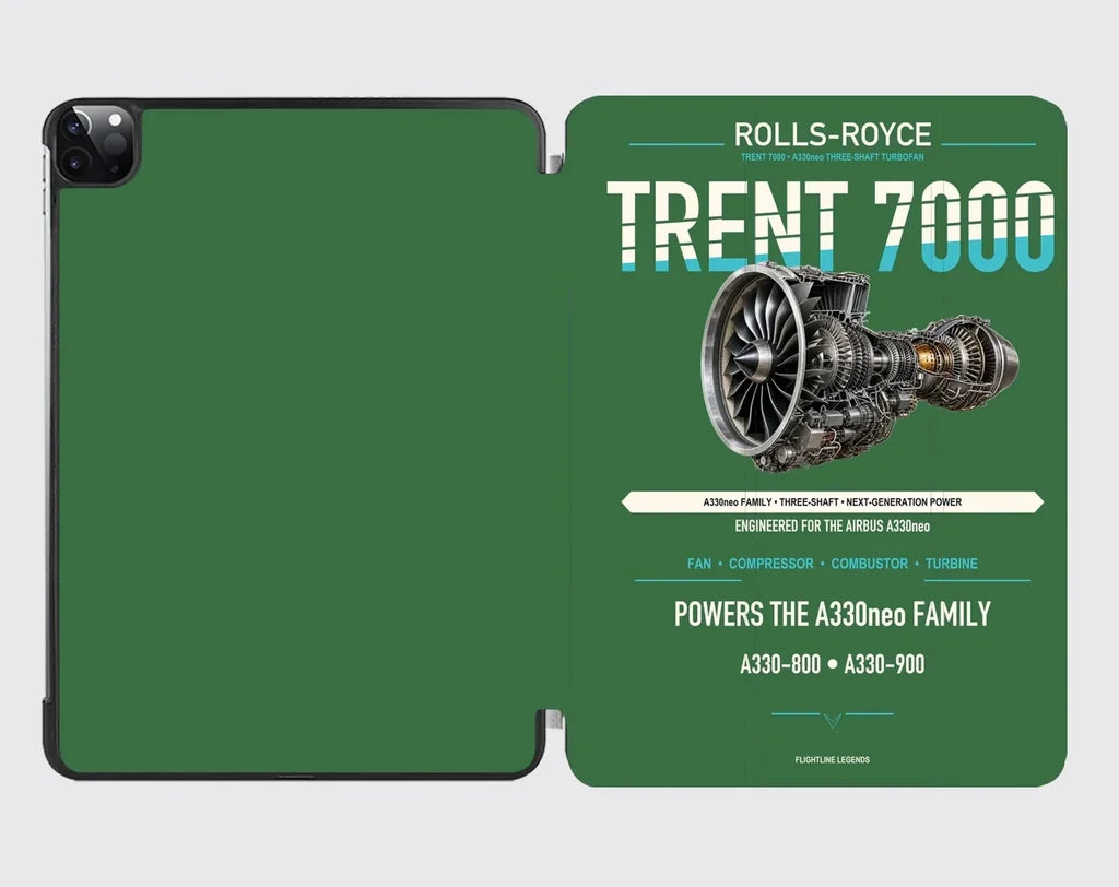 TRENT 7000 design on green ipad tablet case