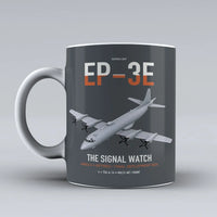 Thumbnail for EP-3E ARIES II design on gray ceramic mug, double-side print