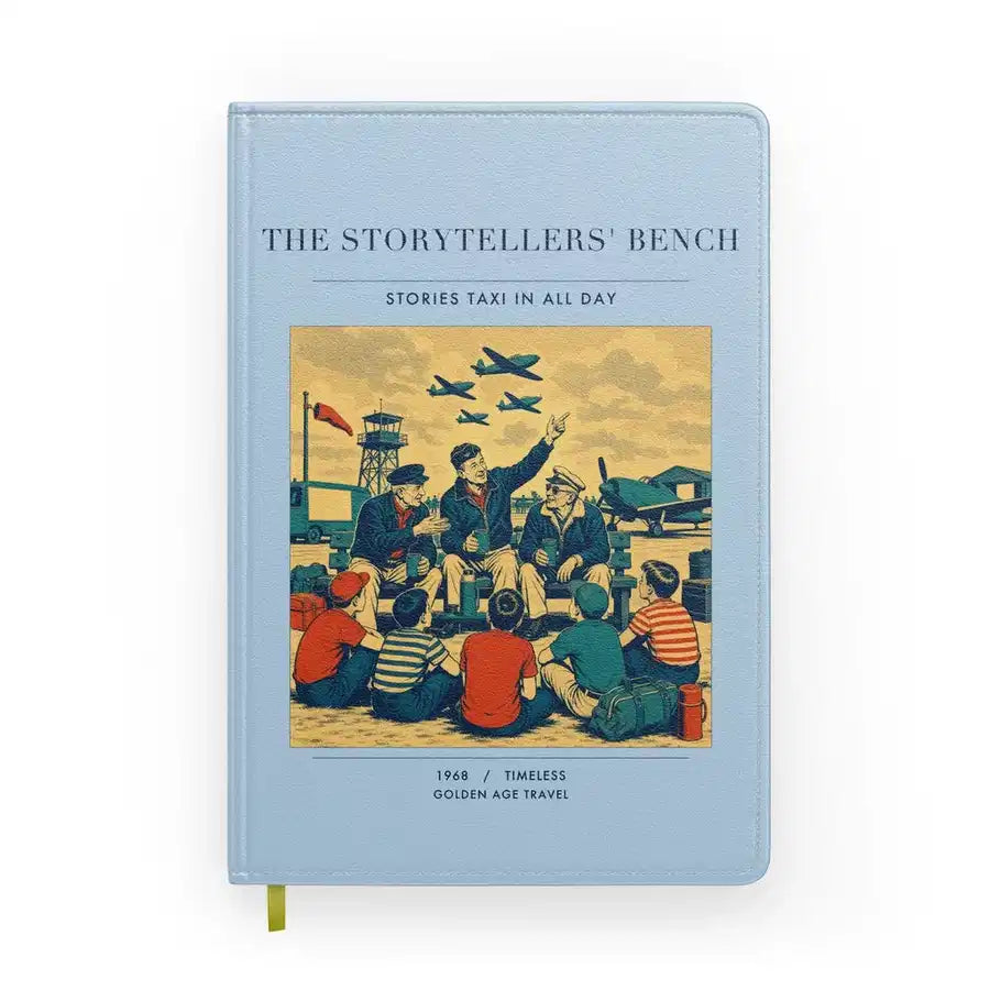 VINTAGE G4430 - The Storytellers' Bench - Designed Notebooks design on lightblue