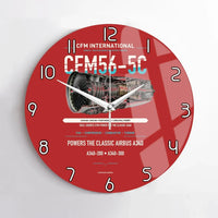 Thumbnail for CFM56-5C design on red no frame wall clock