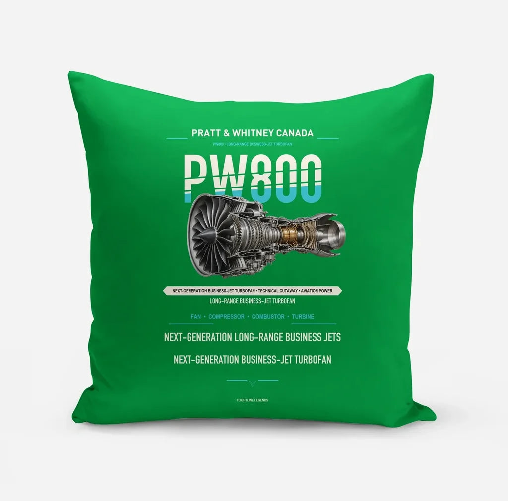 PW800 design on green pillow