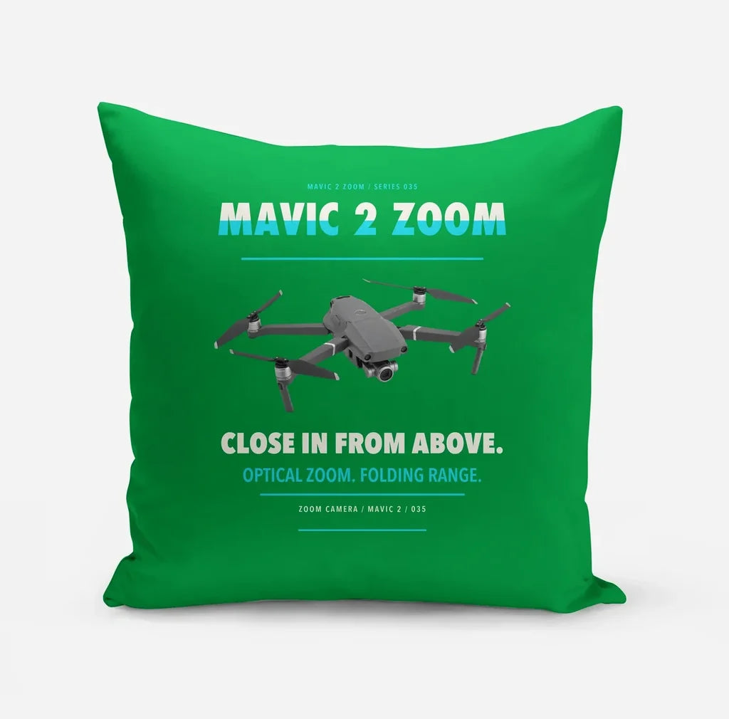 DJI Mavic 2 Zoom design on green pillow