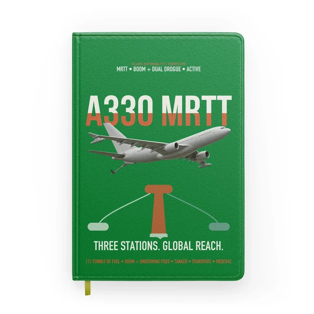 Airbus A330 MRTT design on green notebook