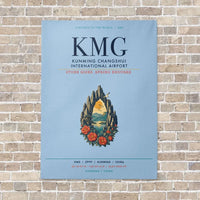 Thumbnail for Kunming Changshui International Airport KMG vertical canvas print - no frame - light blue background