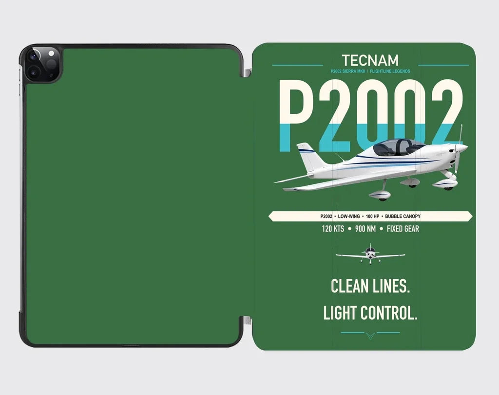 Tecnam P2002 Sierra MkII design on green ipad tablet case