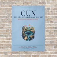 Thumbnail for Cancún International Airport CUN vertical canvas print - no frame - light blue background