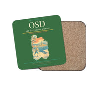 Thumbnail for Are Ostersund Airport (OSD) design on green 1 piece coaster