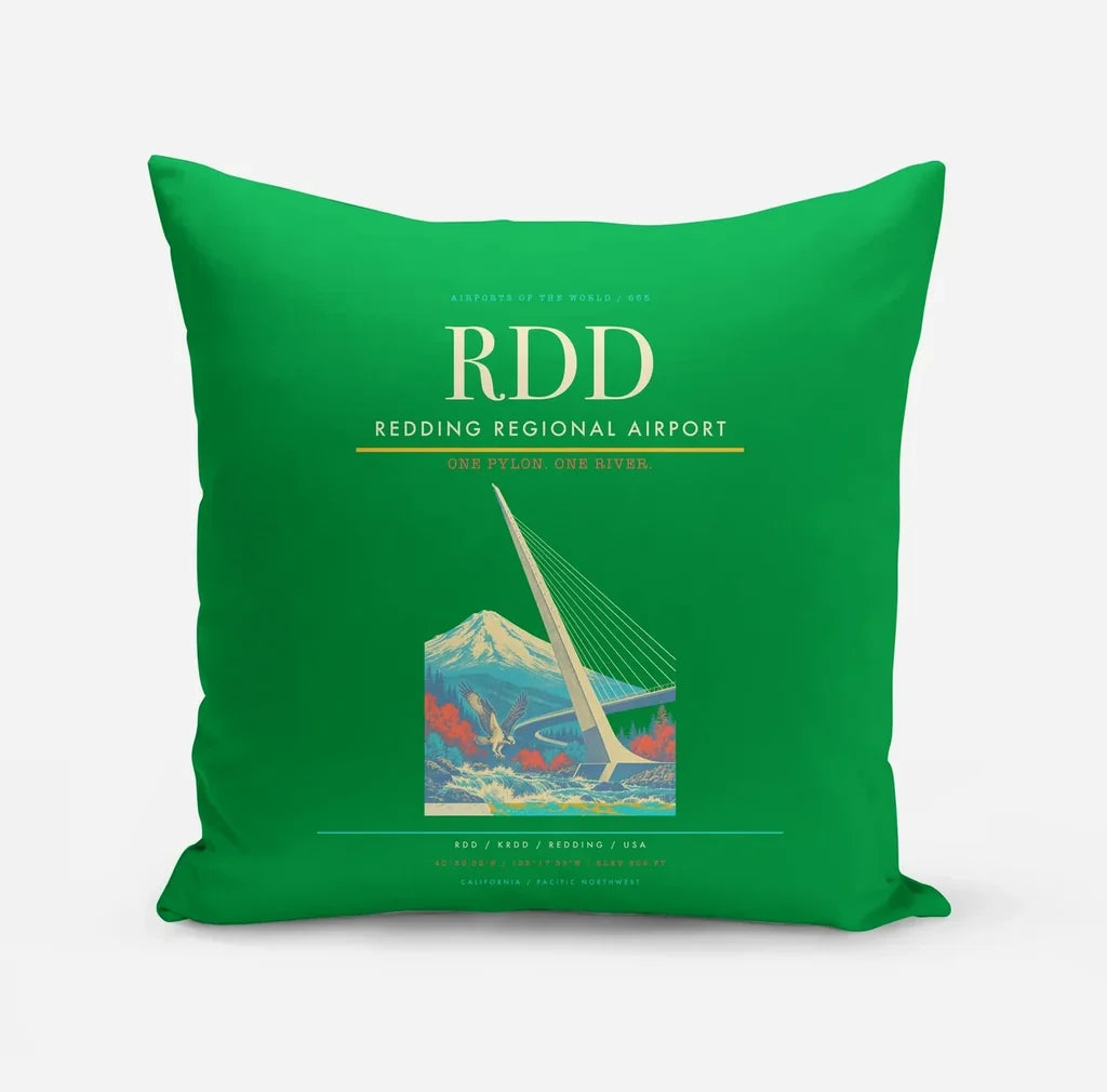Redding Regional Airport (RDD) design on green pillow