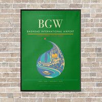 Thumbnail for Baghdad International Airport BGW - Canvas Framed - Green