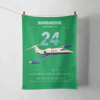 Thumbnail for Bombardier Learjet 24 design on green towel
