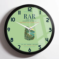 Thumbnail for Rarotonga International Airport (RAR) design on light green framed wall clock