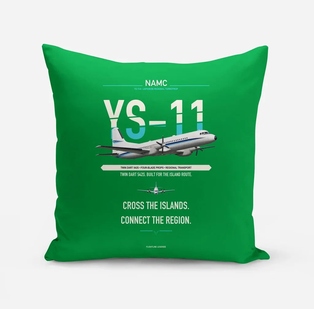 NAMC YS-11A design on green pillow