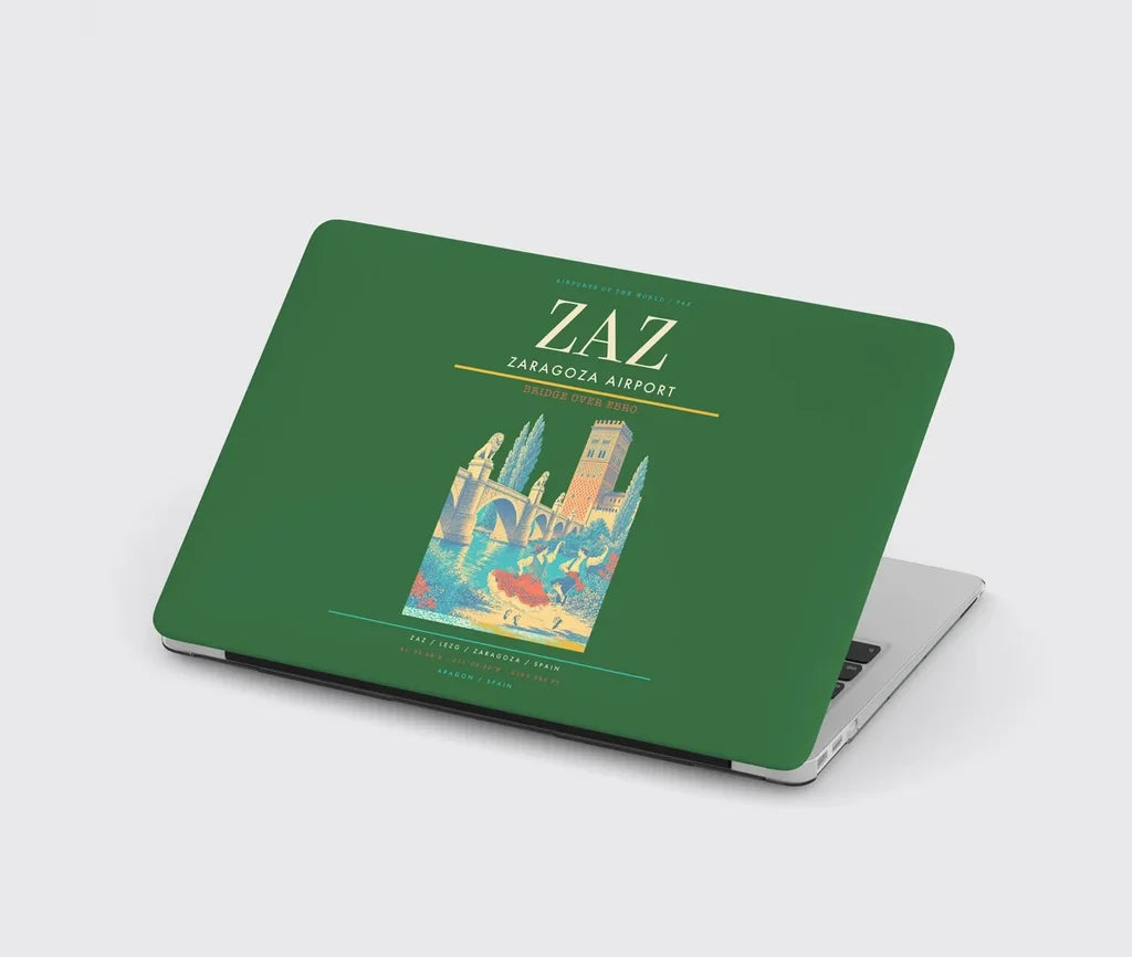Zaragoza Airport (ZAZ) design on green MacBook case