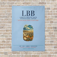 Thumbnail for Lubbock Preston Smith International Airport LBB vertical canvas print - no frame - light blue background