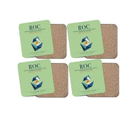 Thumbnail for Frederick Douglass Greater Rochester International Airport (ROC) design on light green 4 pieces set coaster
