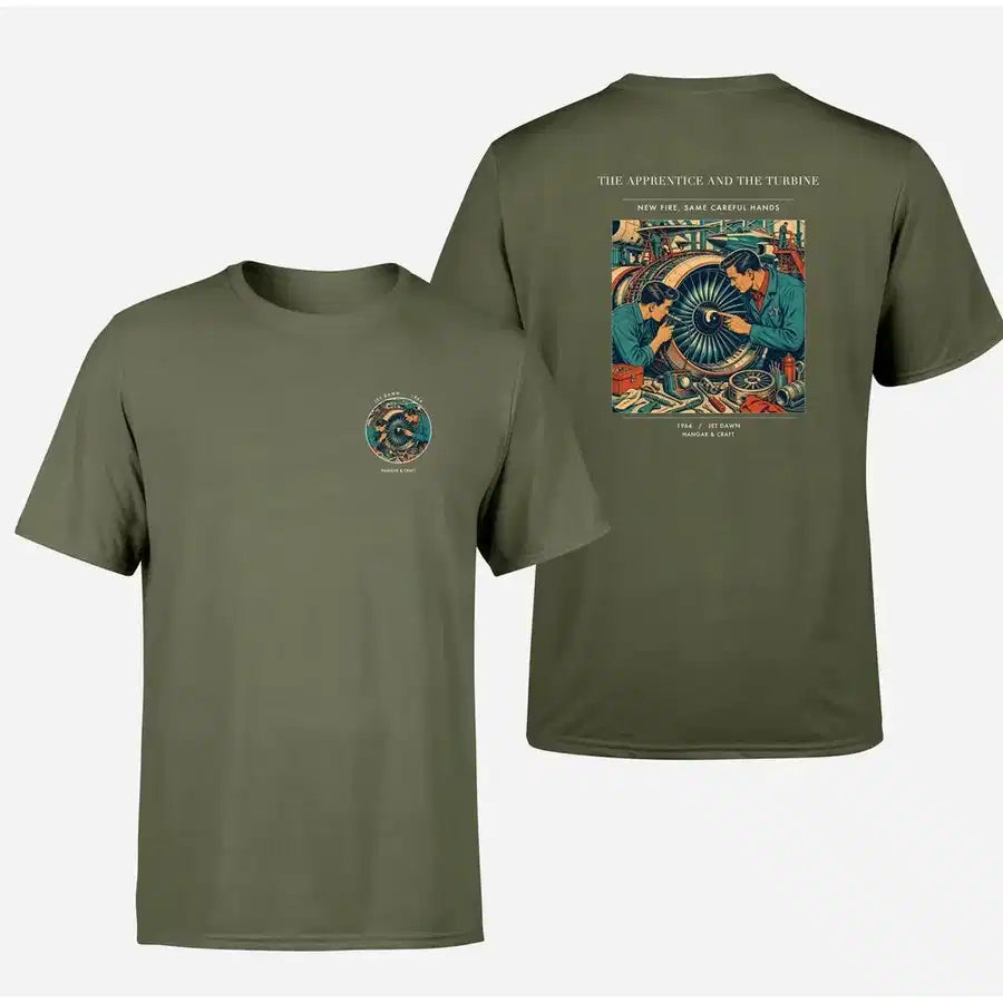 VINTAGE G4470 - The Apprentice And The Turbine - Double-Side T-Shirt design on greenarmy double side t shirt
