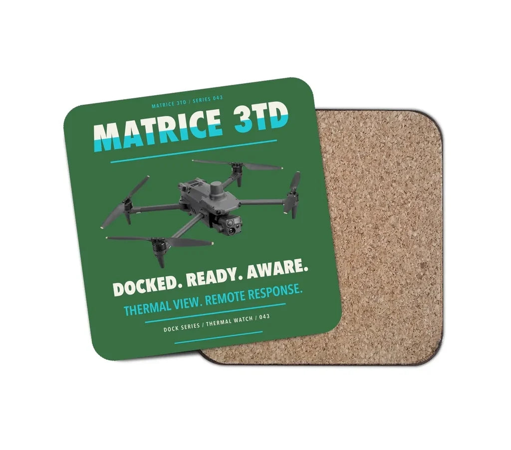 DJI Matrice 3TD design on green 1 piece coaster
