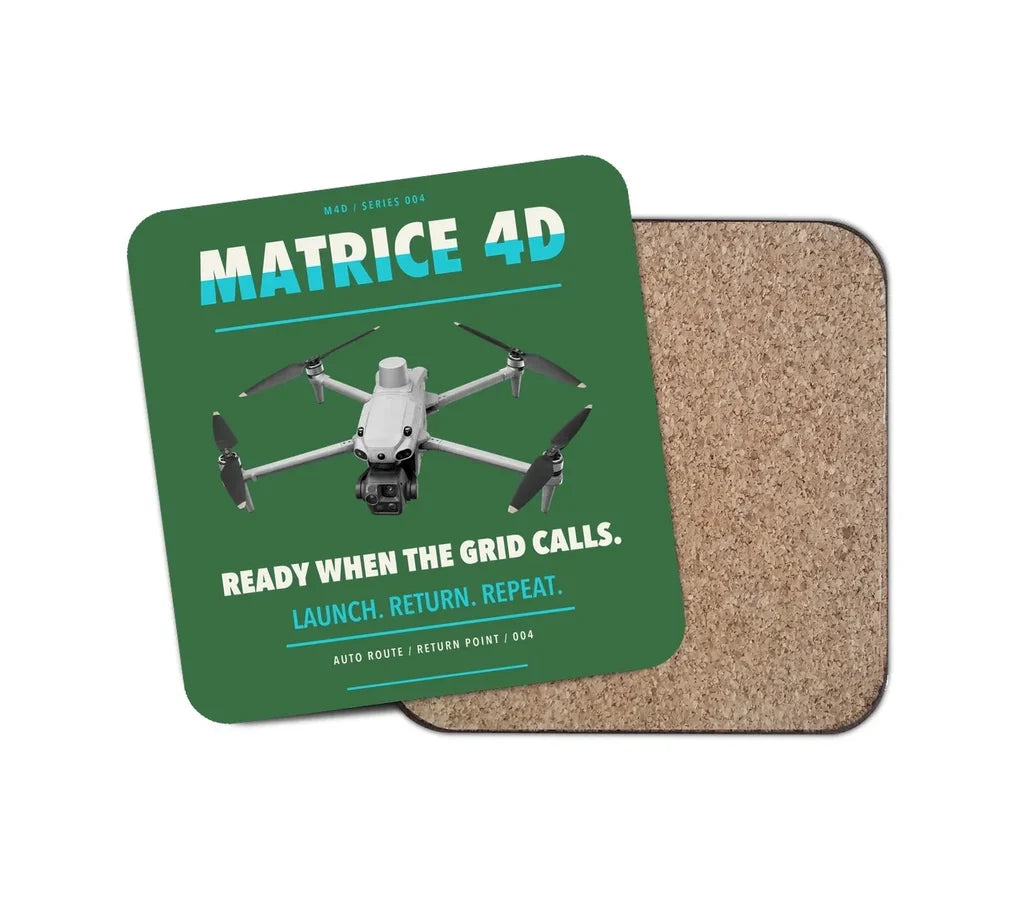 DJI Matrice 4D design on green 1 piece coaster