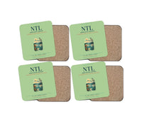 Thumbnail for Newcastle Airport (NTL) design on light green 4 pieces set coaster
