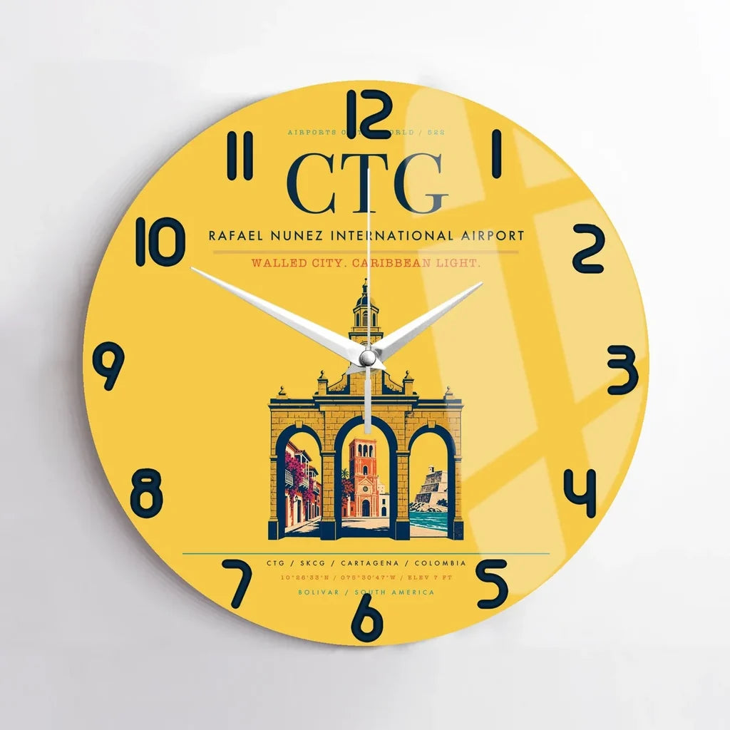 Rafael Nunez International Airport CTG Wall-Clock No-Frame - Yellow