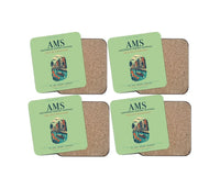 Thumbnail for Amsterdam Airport Schiphol (AMS) design on light green 4 pieces set coaster